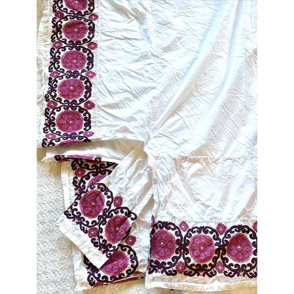 Pottery Barn Kids Twin Bed Shirt-Embroidered Purple/Pink/Silver - Picture 2 of 5